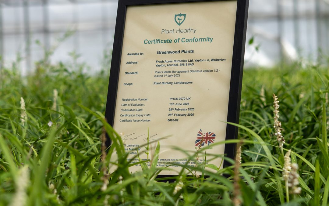 Greenwood Re-certified for Plant Healthy Certification
